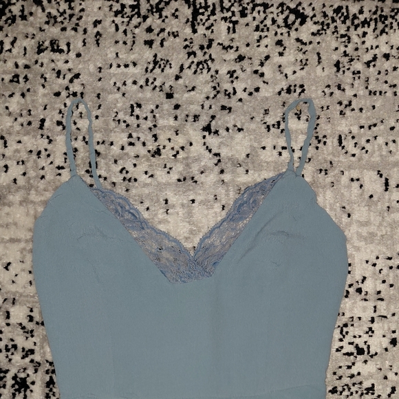 Leith Beautiful Light Blue Lace Trim Maxi Dress - Size XS - EUC - Picture 9 of 15